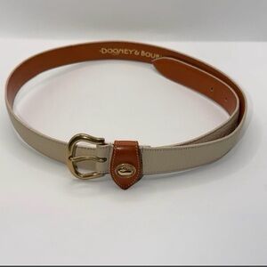 Vintage Dooney & Bourke Size L (34-36) Neutral Bone Pebbled Leather Belt